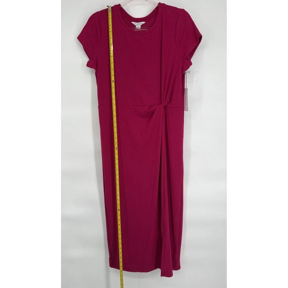 Liz Claiborne Women Midi Dress Short Sleeve Polynesian Rose‎ Size M NWT Org $64